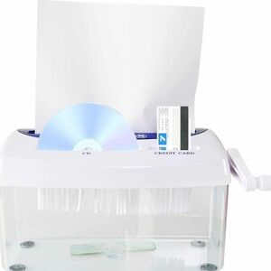 Three-in1 hand cranked paper document shredder for A4 paper, credit cards, CD’s